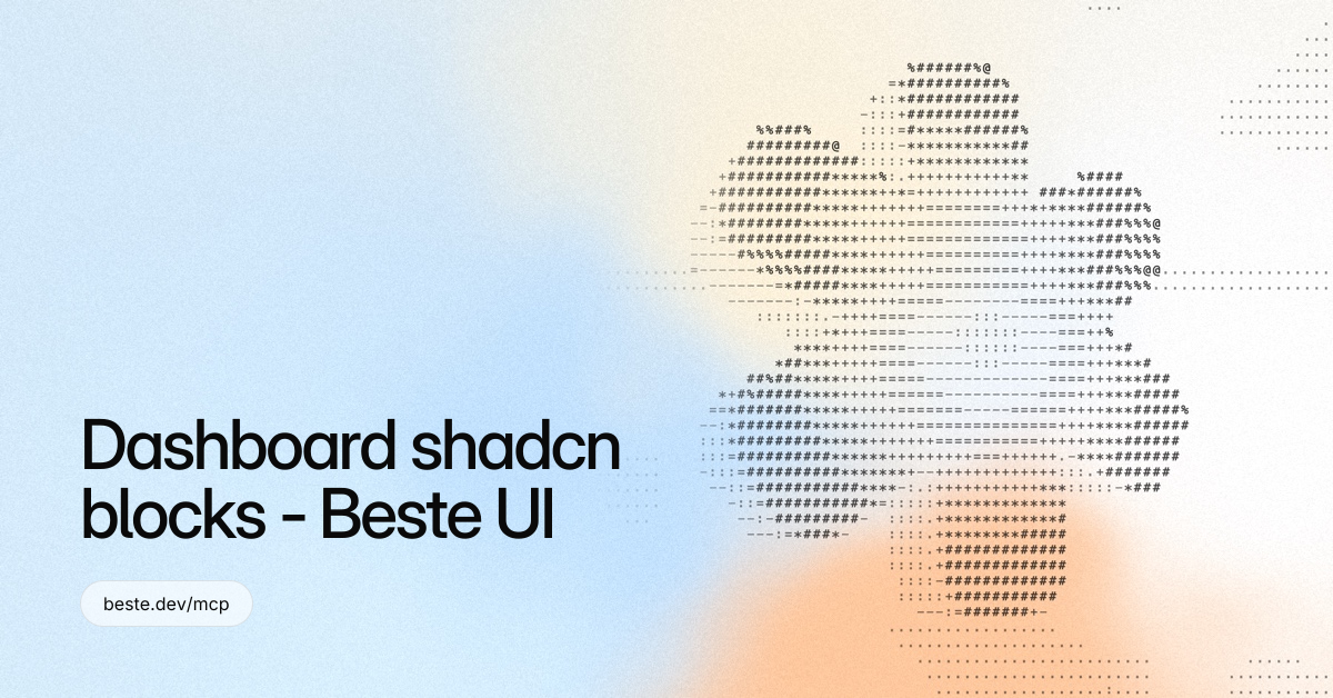 Dashboard shadcn blocks - Beste UI